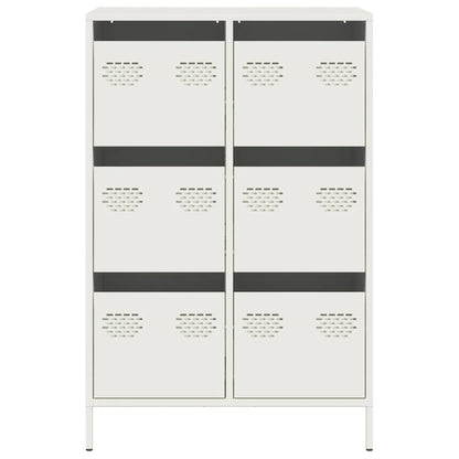 Credenza Bianca 68x39x101,5 cm in Acciaio - homemem39
