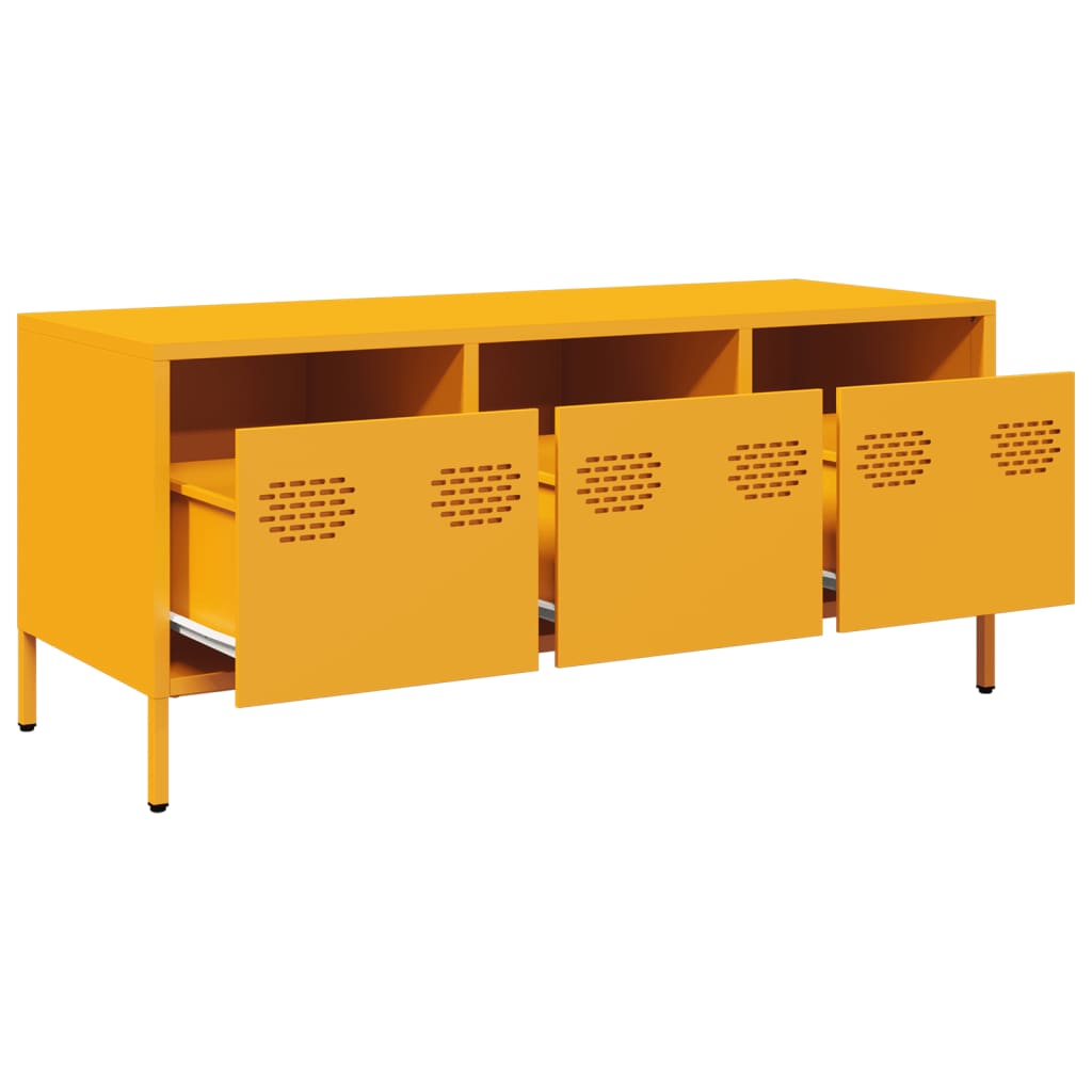 Mobile TV Giallo Senape 101,5x39x43,5 cm in Acciaio - homemem39