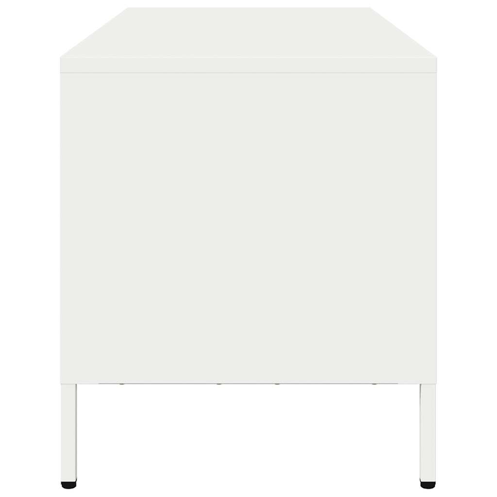 Mobile TV Bianco 101,5x39x43,5 cm in Acciaio Laminato a Freddo - homemem39