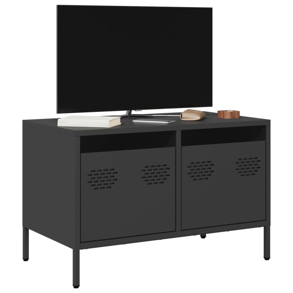 Mobile TV Nero 68x39x43,5cm in Acciaio Laminato a Freddo - homemem39