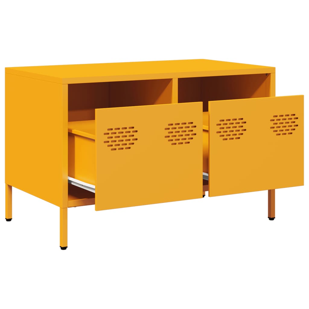 Mobile TV Giallo Senape 68x39x43,5cm Acciaio Laminato a Freddo - homemem39