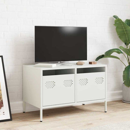 Mobile TV Bianco 68x39x43,5 cm in Acciaio Laminato a Freddo - homemem39