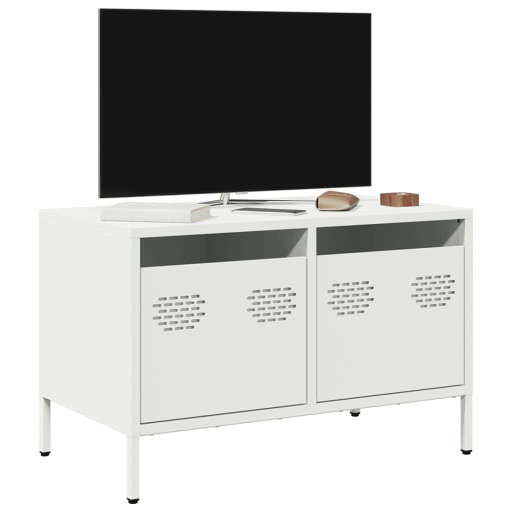 Mobile TV Bianco 68x39x43,5 cm in Acciaio Laminato a Freddo - homemem39