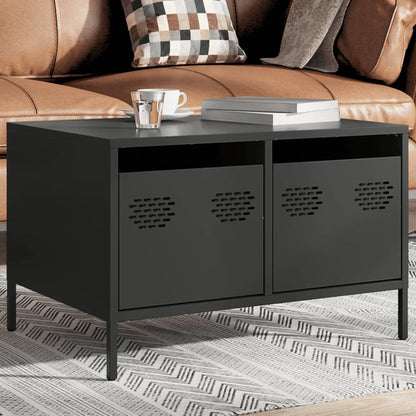 Mobile TV Nero 68x50x43,5 cm in Acciaio Laminato a Freddo - homemem39