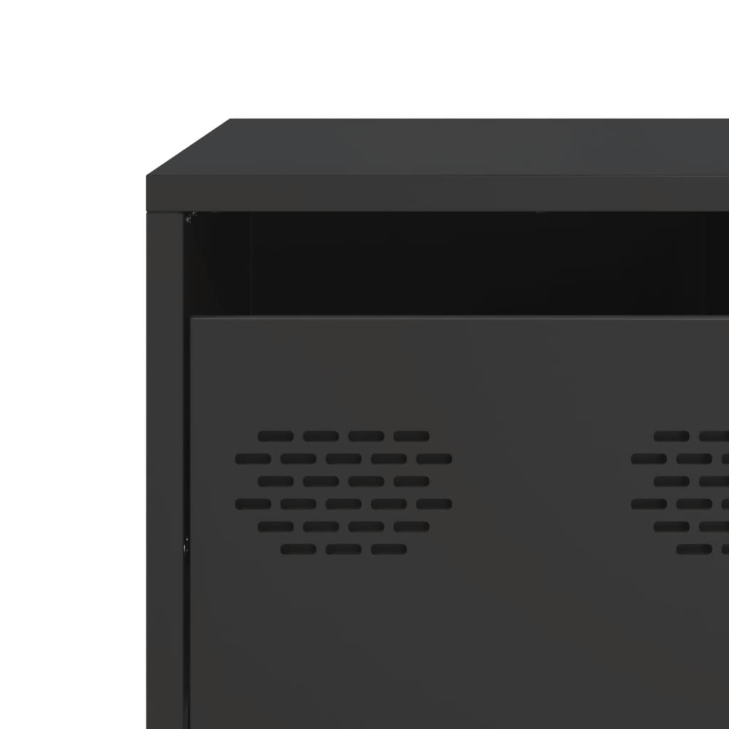 Mobile TV Nero 68x50x43,5 cm in Acciaio Laminato a Freddo - homemem39