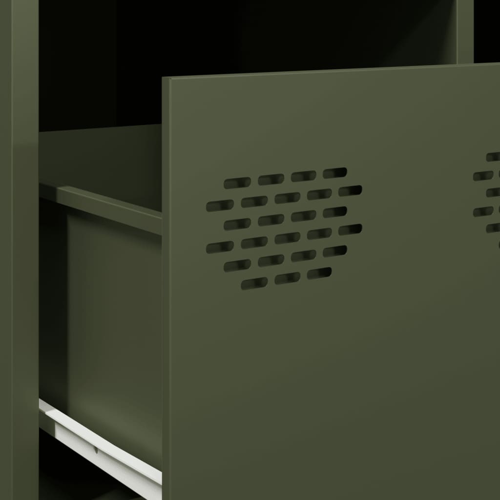 Mobile TV Verde Oliva 68x50x43,5cm in Acciaio Laminato a Freddo - homemem39