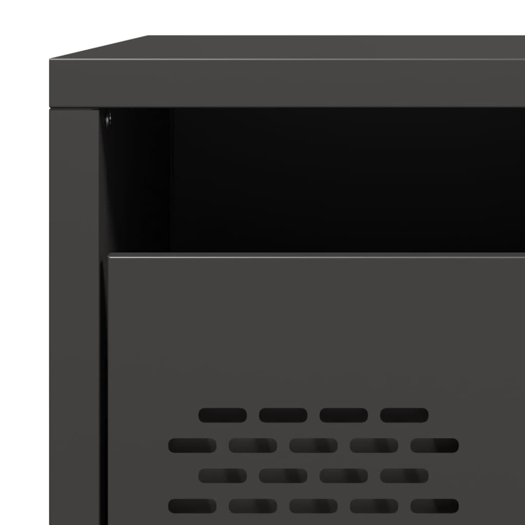 Comodino Nero 35x39x43,5 cm in Acciaio - homemem39