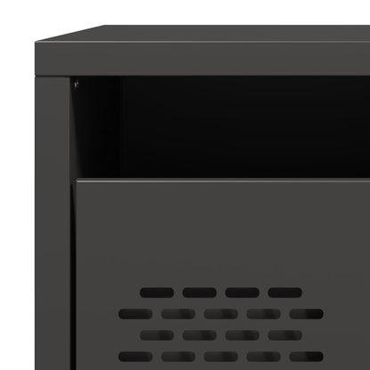 Comodino Nero 35x39x43,5 cm in Acciaio - homemem39