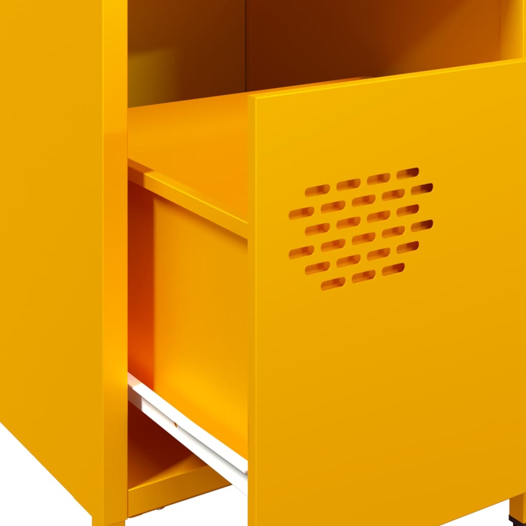 Comodini 2 pz Giallo Senape 35x39x43,5 cm in Acciaio - homemem39