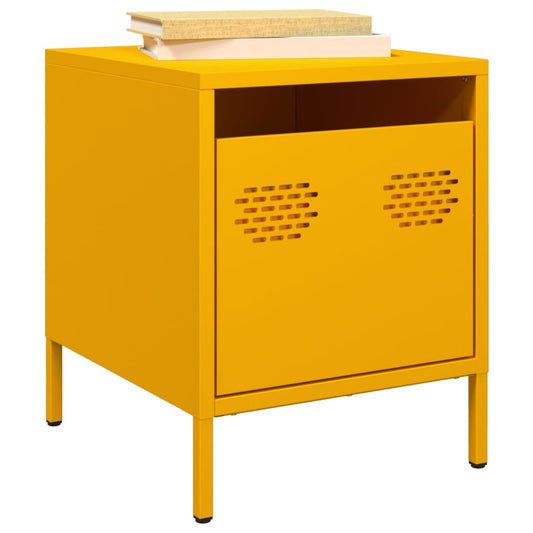 Comodini 2 pz Giallo Senape 35x39x43,5 cm in Acciaio - homemem39