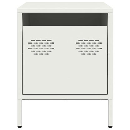 Comodino Bianco 35x39x43,5 cm in Acciaio - homemem39