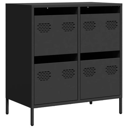 Credenza Nera 68x39x73,5 cm in Acciaio Laminato a Freddo - homemem39