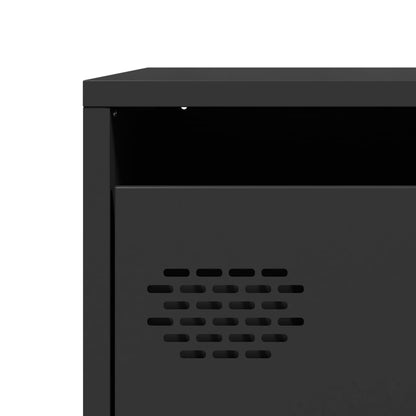 Credenza Nera 68x39x73,5 cm in Acciaio Laminato a Freddo - homemem39