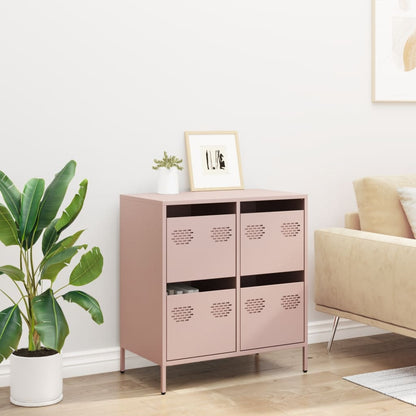 Credenza Rosa 68x39x73,5 cm in Acciaio Laminato a Freddo - homemem39