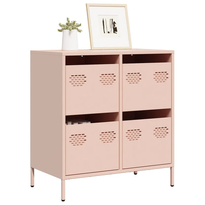 Credenza Rosa 68x39x73,5 cm in Acciaio Laminato a Freddo - homemem39