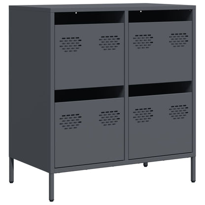 Credenza Antracite 68x39x73,5 cm in Acciaio Laminato a Freddo - homemem39