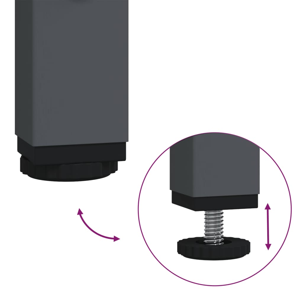 Credenza Antracite 68x39x73,5 cm in Acciaio Laminato a Freddo - homemem39