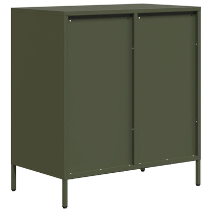 Credenza Verde Oliva 68x39x73,5 cm in Acciaio Laminato a Freddo - homemem39
