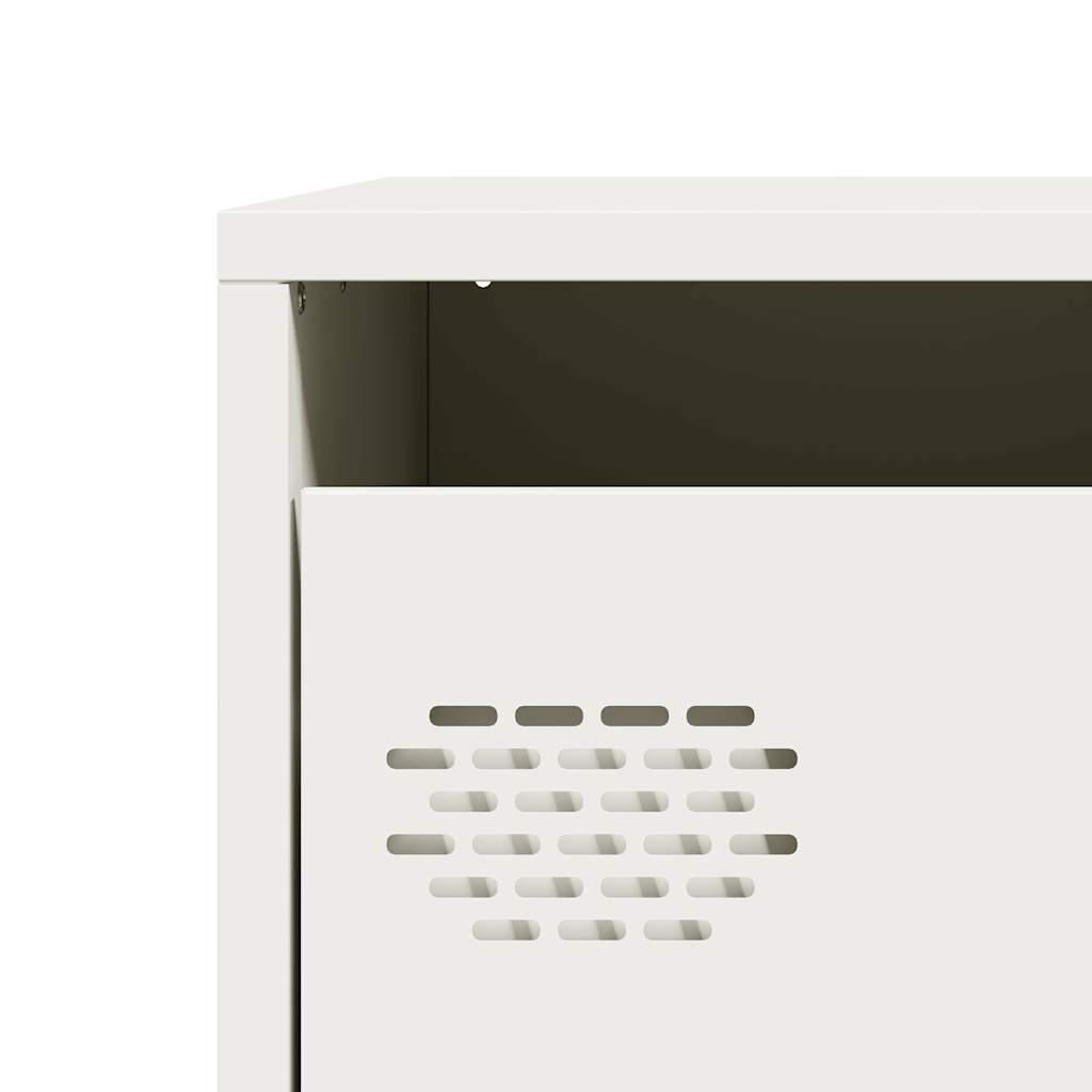 Credenza Bianca 68x39x73,5 cm in Acciaio Laminato a Freddo - homemem39