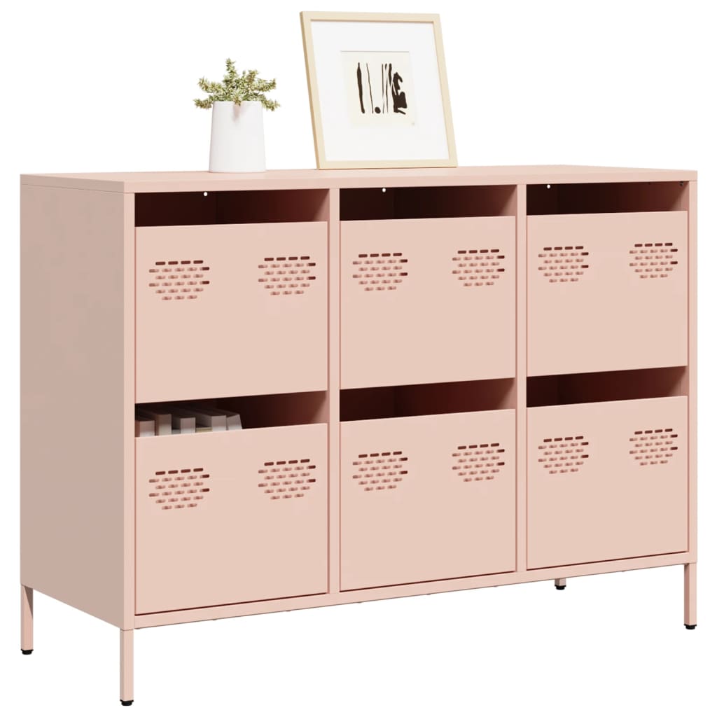 Credenza Rosa 101,5x39x73,5 cm in Acciaio Laminato a Freddo - homemem39