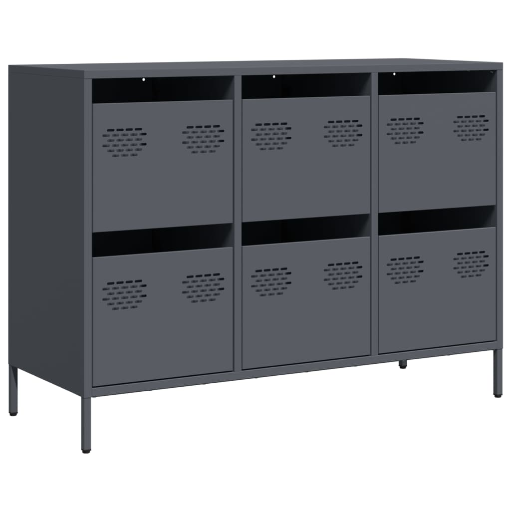 Credenza Antracite 101,5x39x73,5cm in Acciaio Laminato a Freddo - homemem39