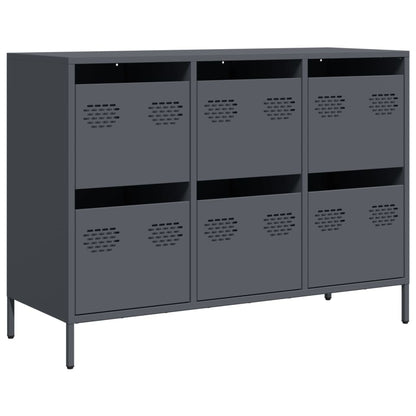 Credenza Antracite 101,5x39x73,5cm in Acciaio Laminato a Freddo - homemem39