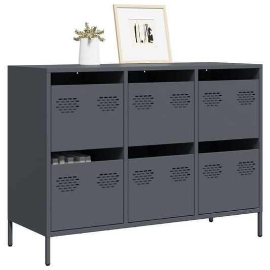 Credenza Antracite 101,5x39x73,5cm in Acciaio Laminato a Freddo - homemem39