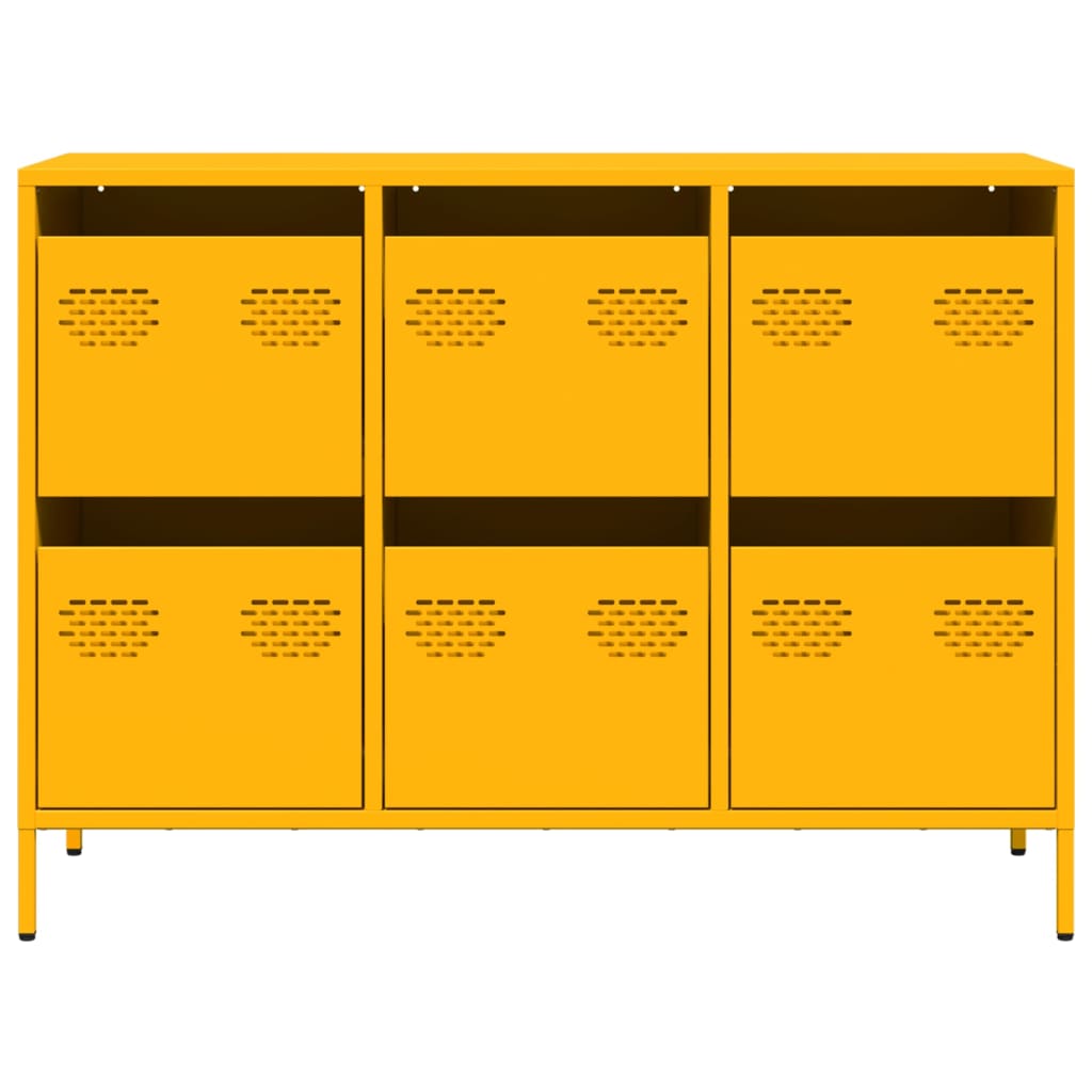 Credenza Giallo Senape 101,5x39x73,5 cm Acciaio Laminato Freddo - homemem39