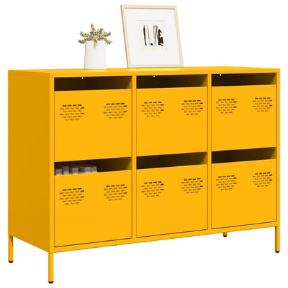 Credenza Giallo Senape 101,5x39x73,5 cm Acciaio Laminato Freddo - homemem39