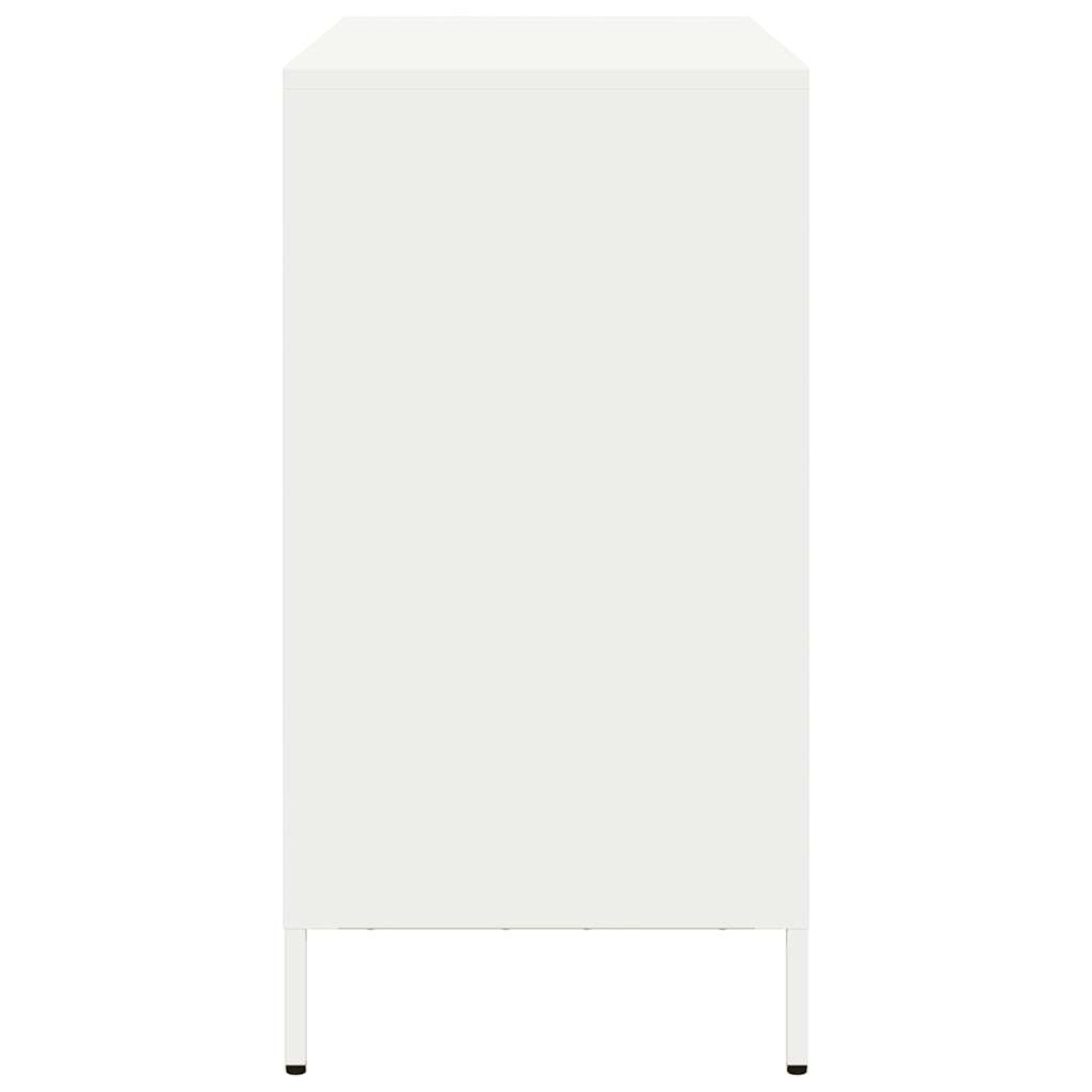 Credenza Bianca 101,5x39x73,5 cm in Acciaio Laminato a Freddo - homemem39