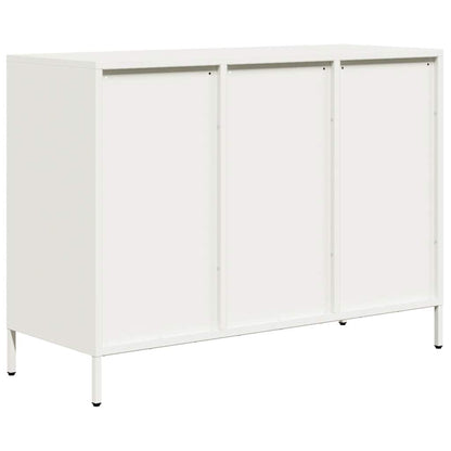 Credenza Bianca 101,5x39x73,5 cm in Acciaio Laminato a Freddo - homemem39