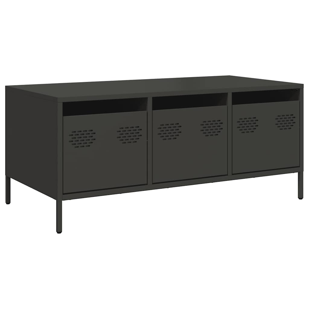 Tavolino Nero 101,5x50x43,5 cm in Acciaio Laminato a Freddo | homemem39