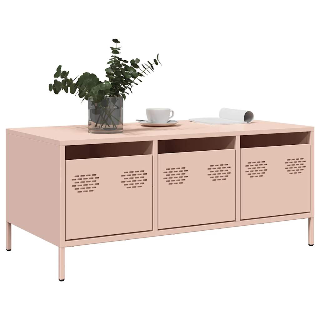 Tavolino Rosa 101,5x50x43,5 cm in Acciaio Laminato a Freddo | homemem39