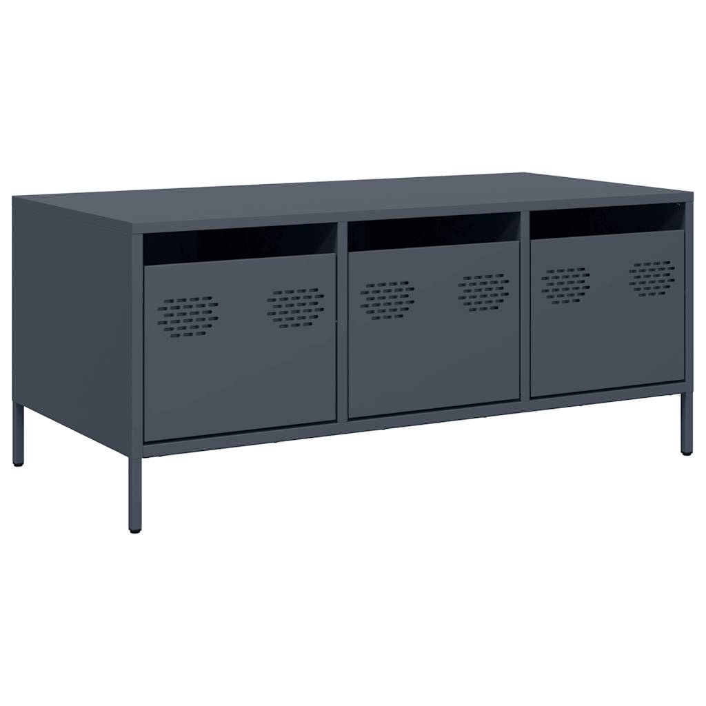 Tavolino Antracite 101,5x50x43,5cm in Acciaio Laminato a Freddo | homemem39