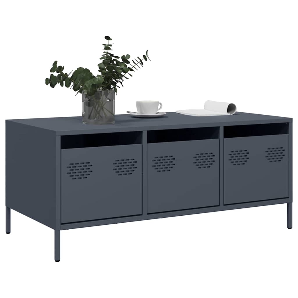Tavolino Antracite 101,5x50x43,5cm in Acciaio Laminato a Freddo | homemem39