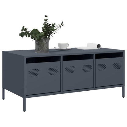 Tavolino Antracite 101,5x50x43,5cm in Acciaio Laminato a Freddo | homemem39
