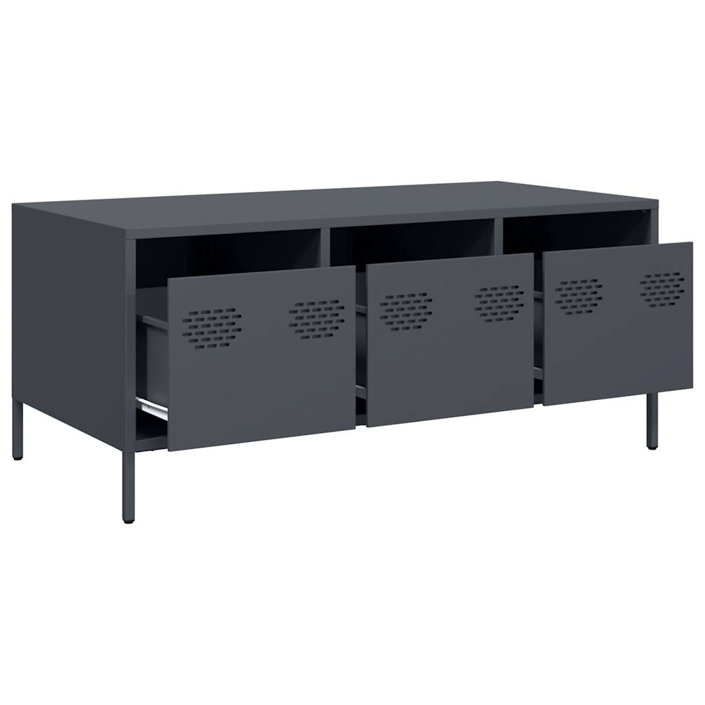 Tavolino Antracite 101,5x50x43,5cm in Acciaio Laminato a Freddo | homemem39