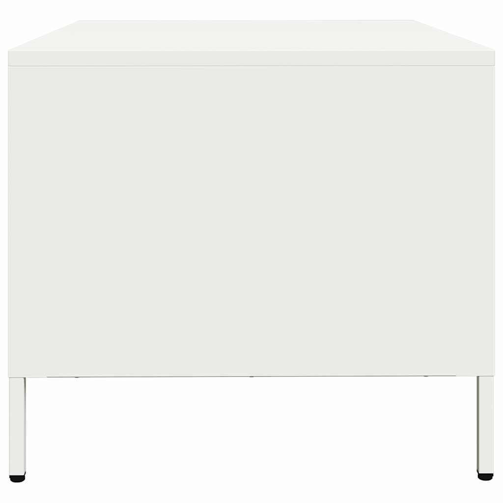 Tavolino Bianco 101,5x50x43,5 cm in Acciaio Laminato a Freddo