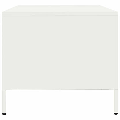 Tavolino Bianco 101,5x50x43,5 cm in Acciaio Laminato a Freddo