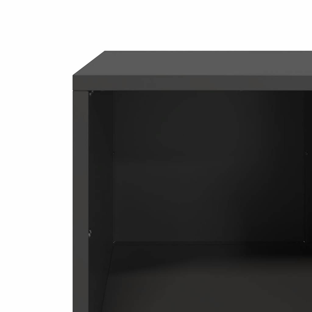 Tavolino Nero 101,5x50x43,5 cm in Acciaio Laminato a Freddo