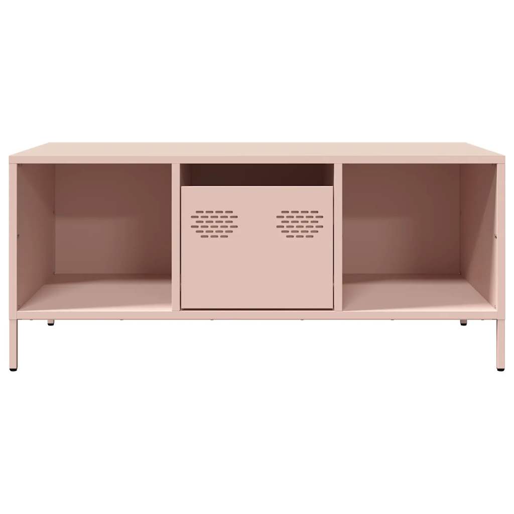 Tavolino Rosa 101,5x50x43,5 cm in Acciaio Laminato a Freddo