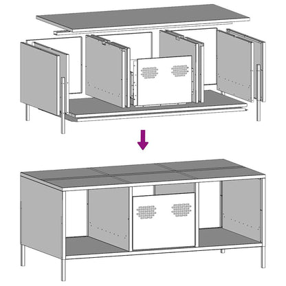 Tavolino Antracite 101,5x50x43,5cm in Acciaio Laminato a Freddo