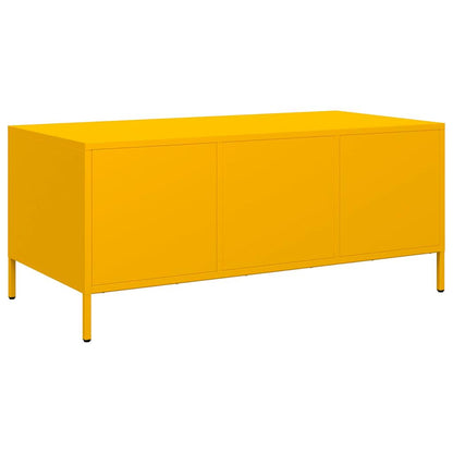 Tavolino Giallo 101,5x50x43,5 cm Acciaio Laminato a Freddo