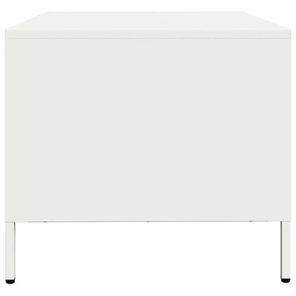 Tavolino Bianco 101,5x50x43,5 cm in Acciaio Laminato a Freddo