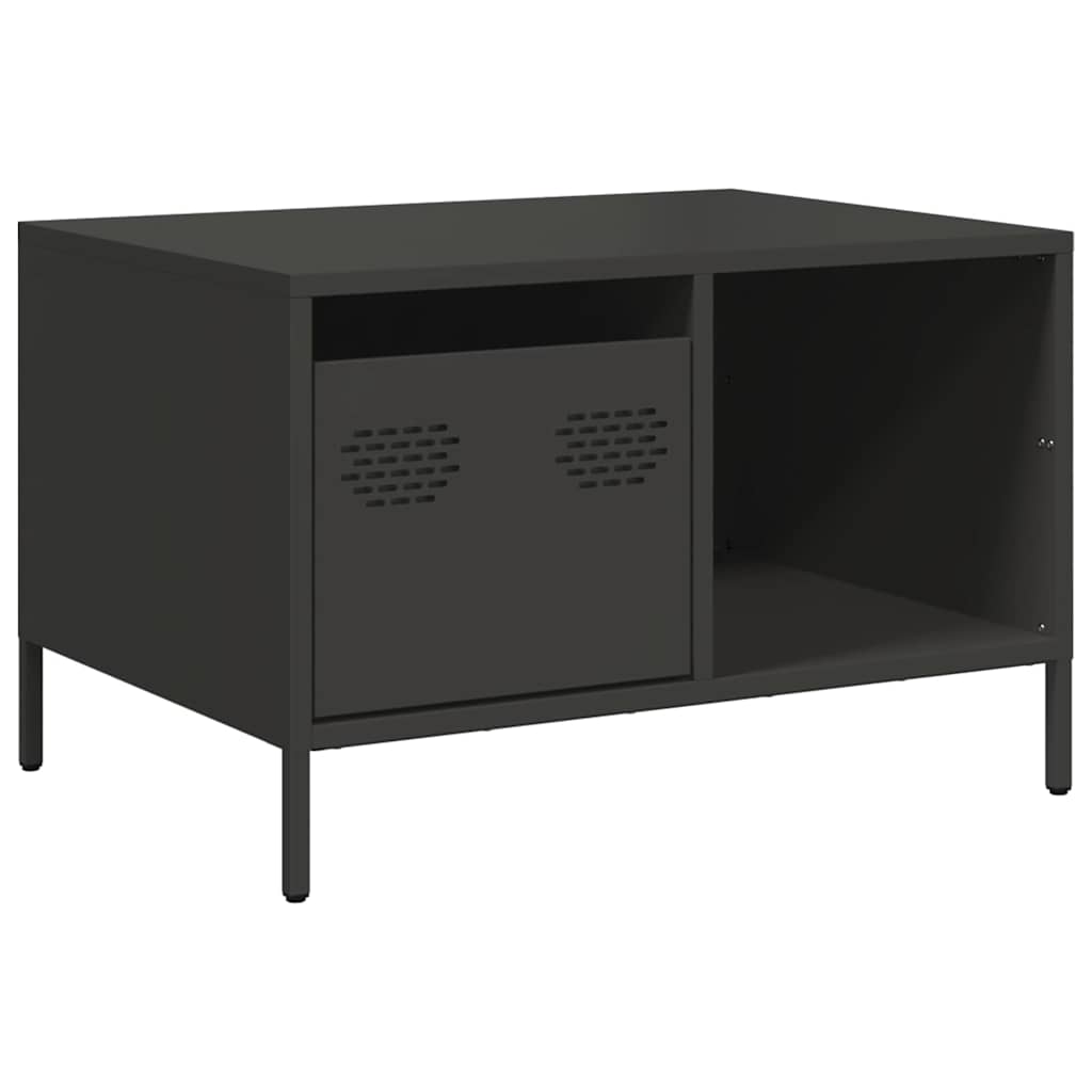 Tavolino Nero 68,5x50x43,5 cm in Acciaio Laminato a Freddo | homemem39