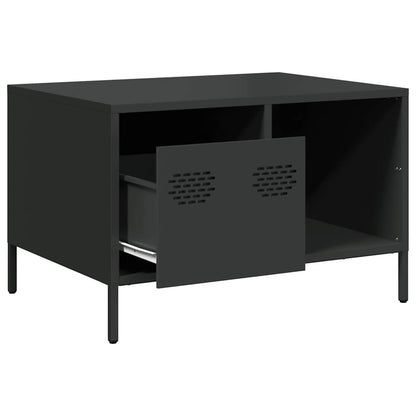 Tavolino Nero 68,5x50x43,5 cm in Acciaio Laminato a Freddo | homemem39