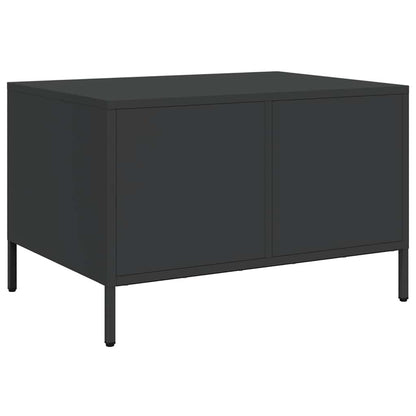 Tavolino Nero 68,5x50x43,5 cm in Acciaio Laminato a Freddo | homemem39