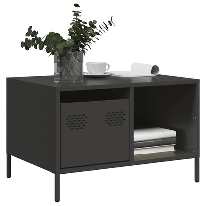 Tavolino Nero 68,5x50x43,5 cm in Acciaio Laminato a Freddo | homemem39