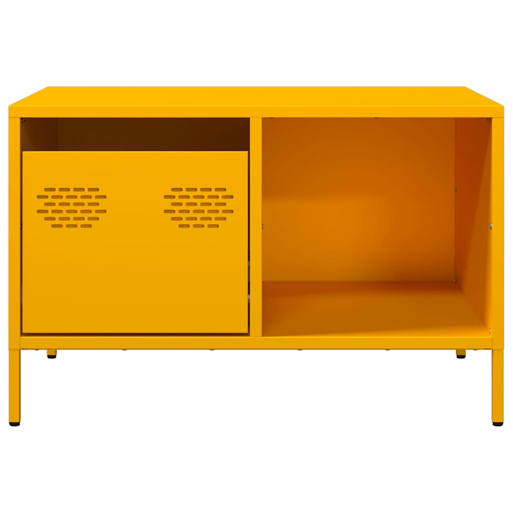 Tavolino Giallo Senape 68,5x50x43,5cm Acciaio Laminato a Freddo | homemem39