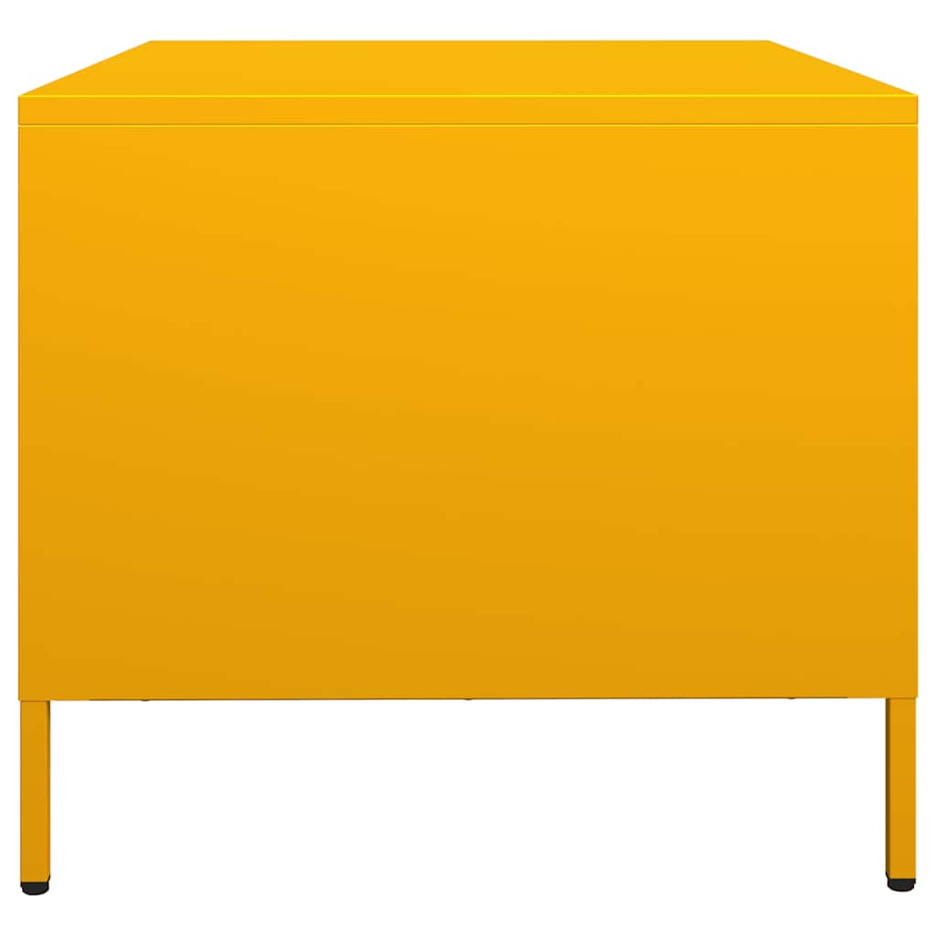 Tavolino Giallo Senape 68,5x50x43,5cm Acciaio Laminato a Freddo